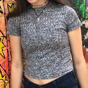 Small gray tighter crop top shirt
